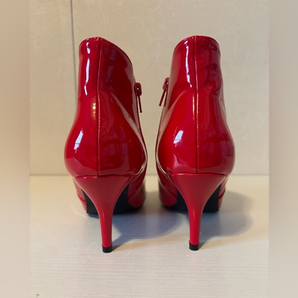 Allegra K Women's Point Toe Stiletto Patent Leather Ankle Boots size 6 - Picture 2 of 8